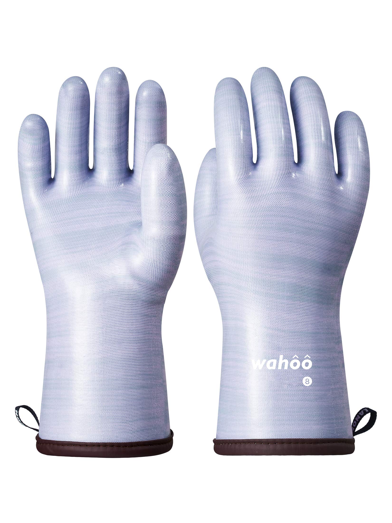 LANON guantes frontales morados mostrando diseño y ajuste para seguridad