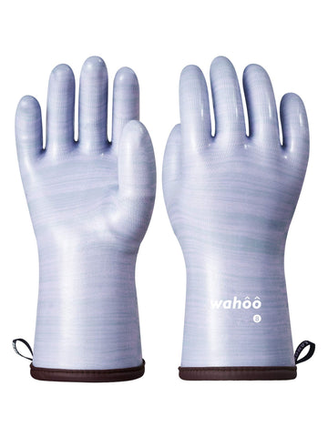 LANON guantes frontales morados mostrando diseño y ajuste para seguridad