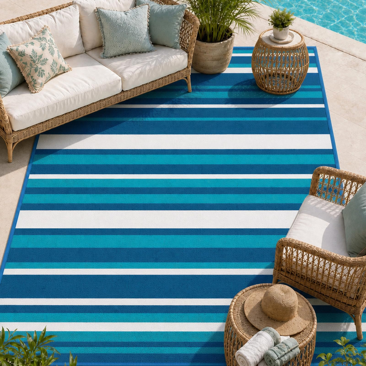 LANVIA alfombra exterior vista frontal protege y decora patio