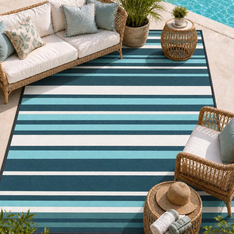 LANVIA alfombra exterior frontal mostrando patrón y colores, mejora estética