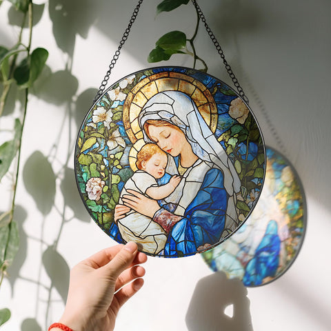 LAOWEIKI suncatcher colgado en ventana con luz de amanecer embelleciendo espacio