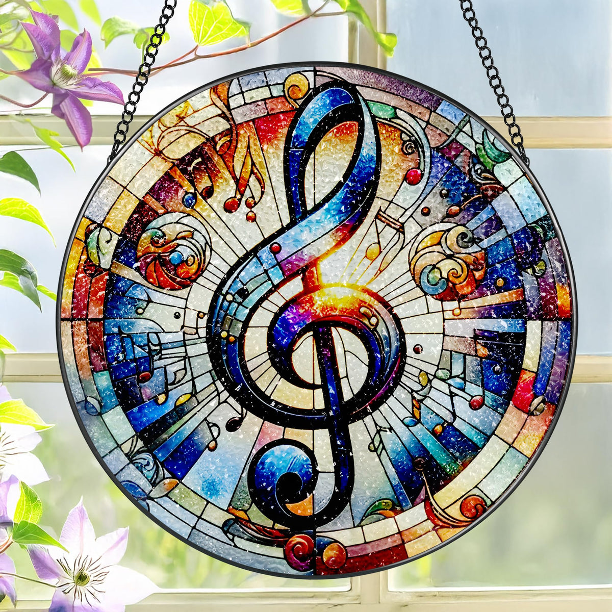 LAOWEIKI colgante frontal nota musical mostrando colores vibrantes