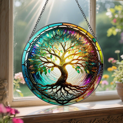 LAOWEIKI comparación de tamaño junto a una mano para visualizar escala real del suncatcher