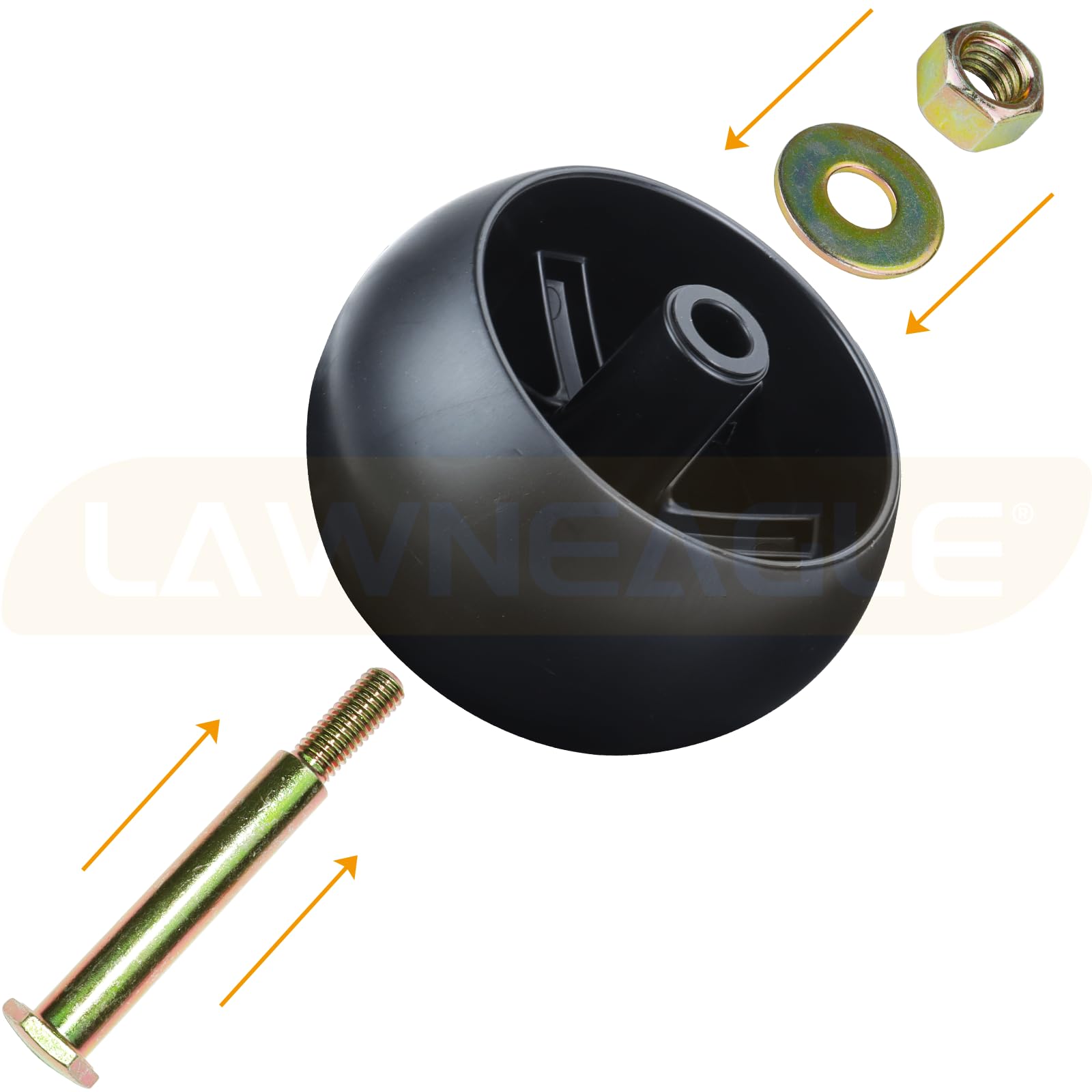 Lawneagle rueda instalada en deck, reduce desgaste y vibración