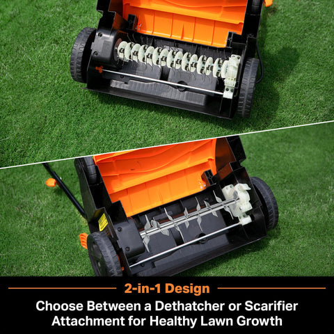 LawnMaster GV1212B detalle de cuchillas, trabajo eficiente contra thatch