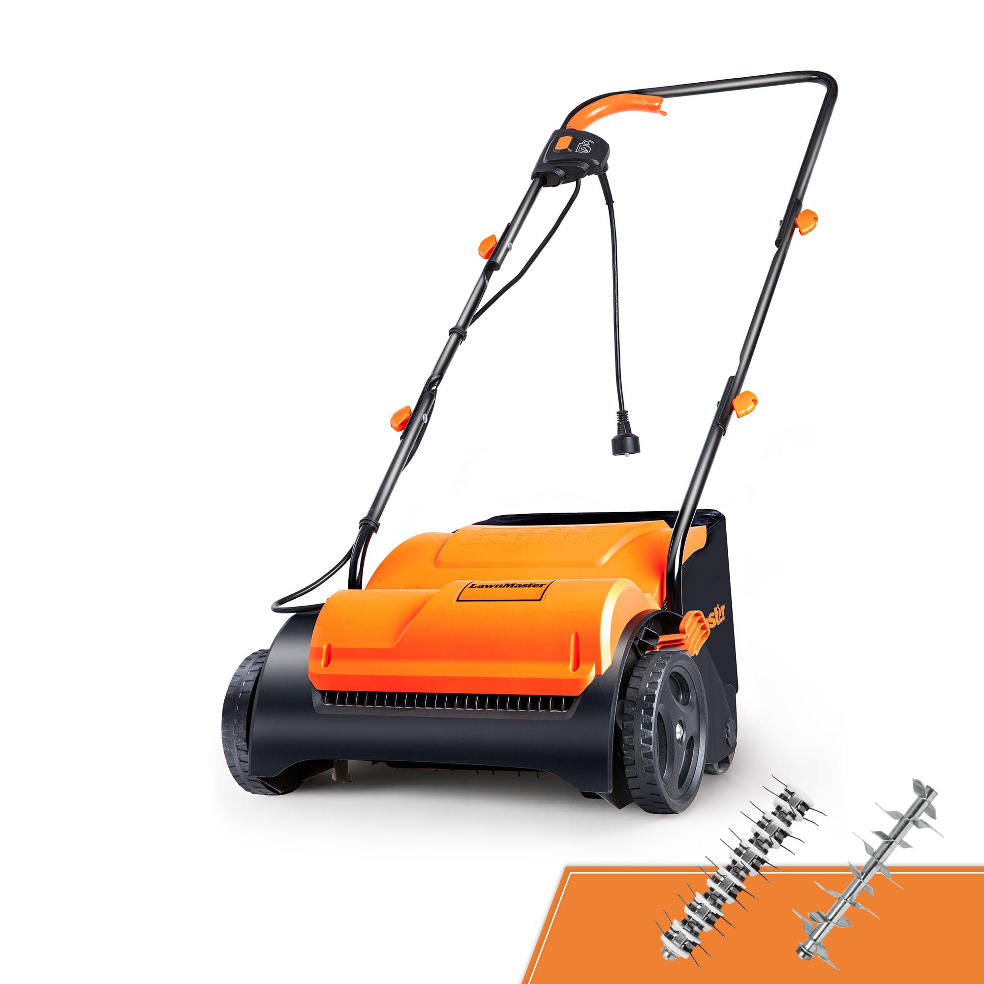 LawnMaster GV1212B vista frontal, diseño compacto y manejo sencillo