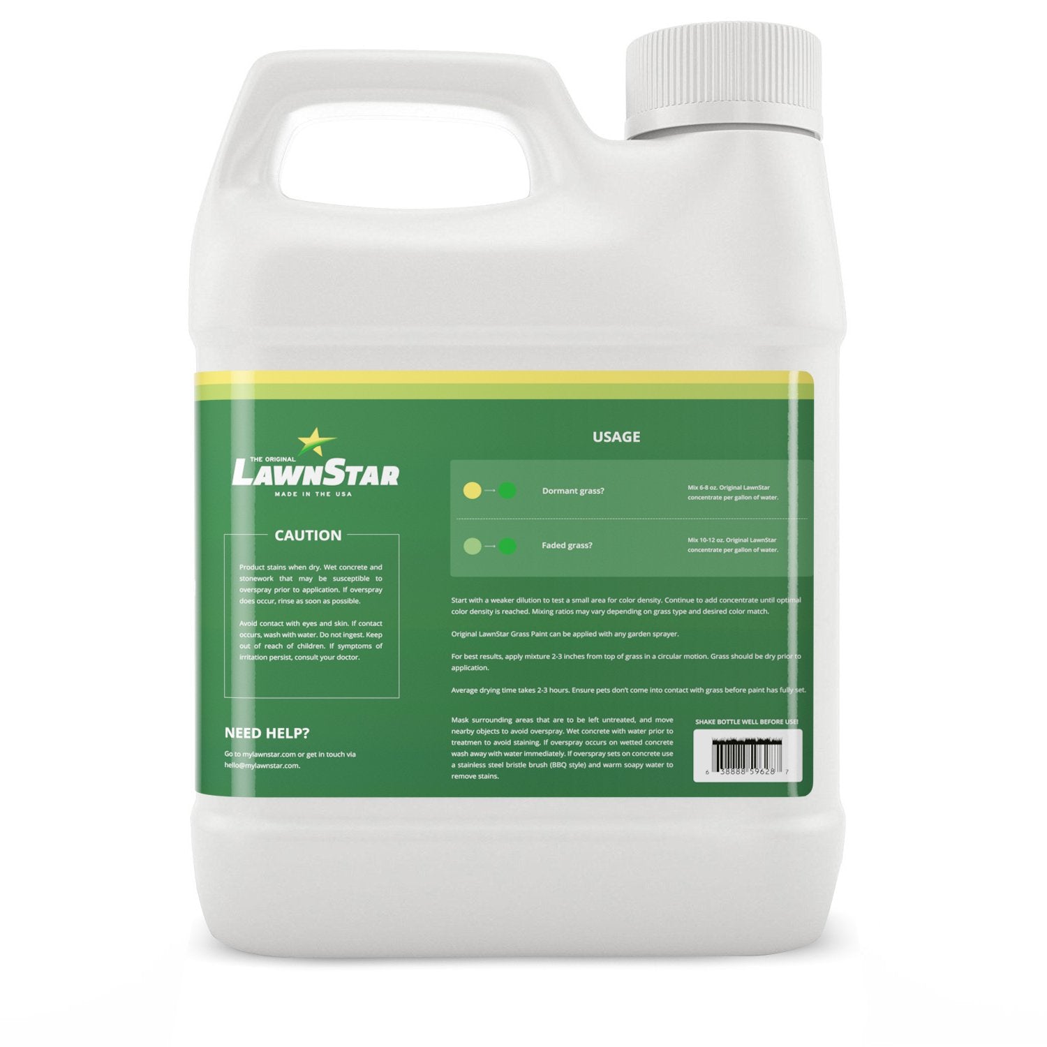 LawnStar aplicación sobre césped seco demostrando cobertura rápida y uniforme