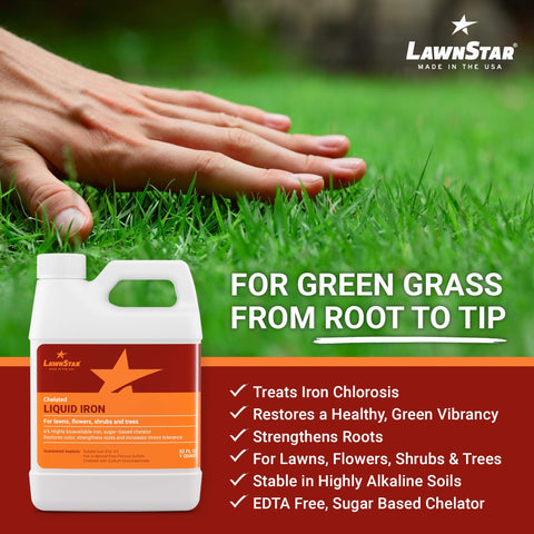 LawnStar aplicación foliar con pulverizador para corrección rápida de hojas amarillas