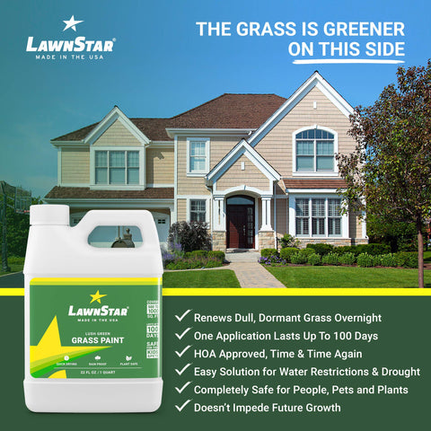 LawnStar botella 32oz junto a una regla para entender tamaño y rendimiento