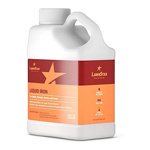 LawnStar textura líquida del fertilizante mostrando su consistencia y mezcla fácil