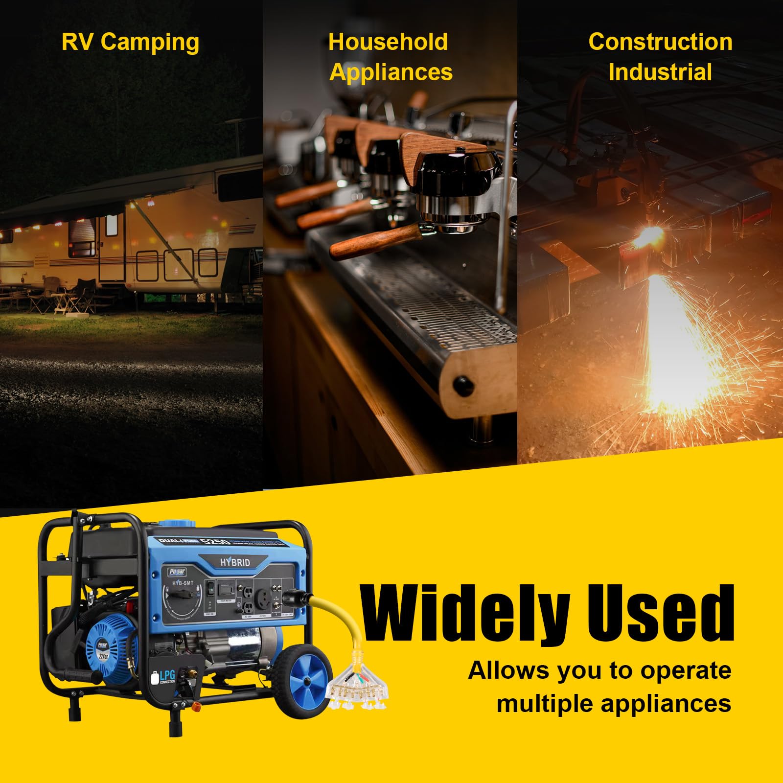 LAZMUMI adaptador en mano para mostrar tamaño y portabilidad, ideal para RV y camping