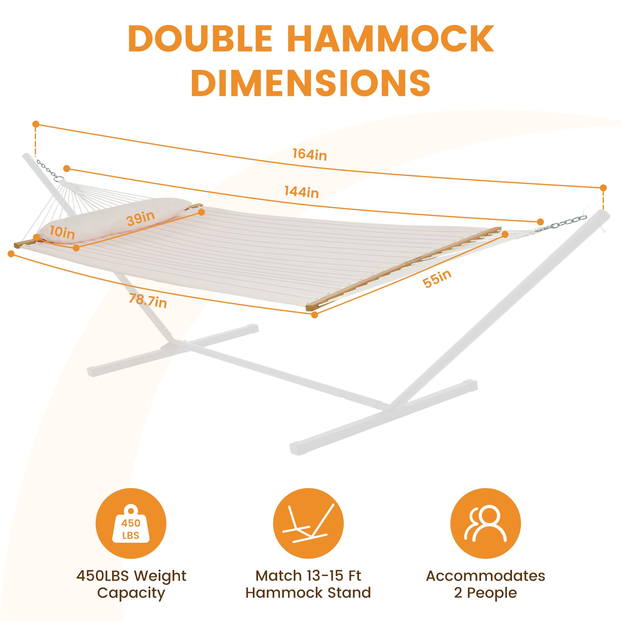 Lazy Daze Hammocks detalle del acolchado doble que aporta confort