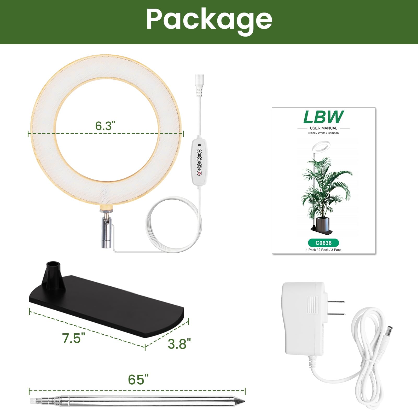 LBW lámpara en sala con varias plantas, integración estética y apoyo lumínico eficaz