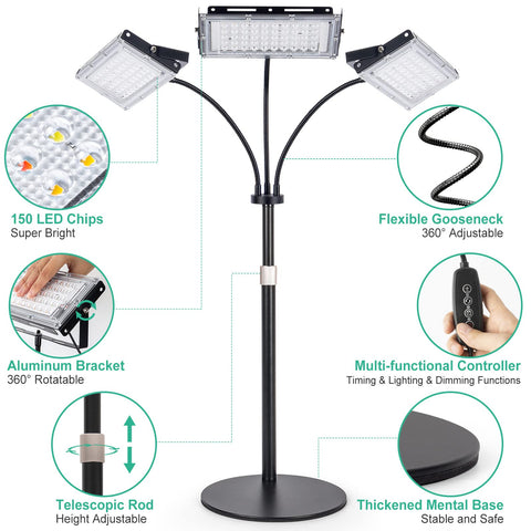 LBW cabezas flexibles orientadas hacia plantas para una iluminación dirigida