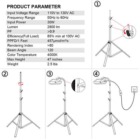 LBW lámpara junto a una maceta para comparar tamaño y cobertura de luz