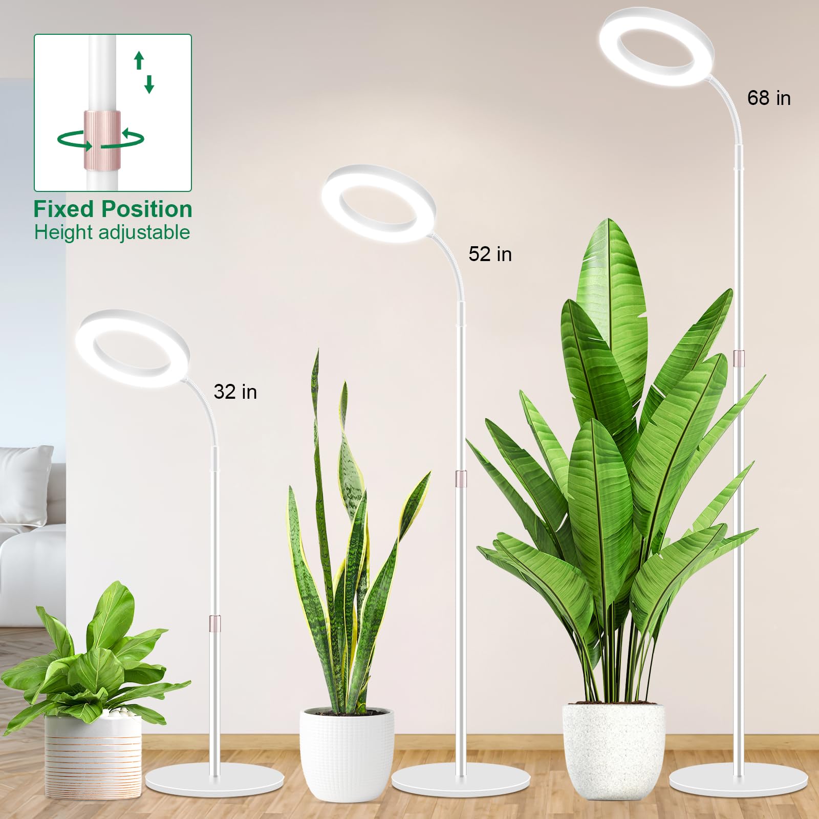 LBW lámpara en uso junto a monstera, mejorando crecimiento interior