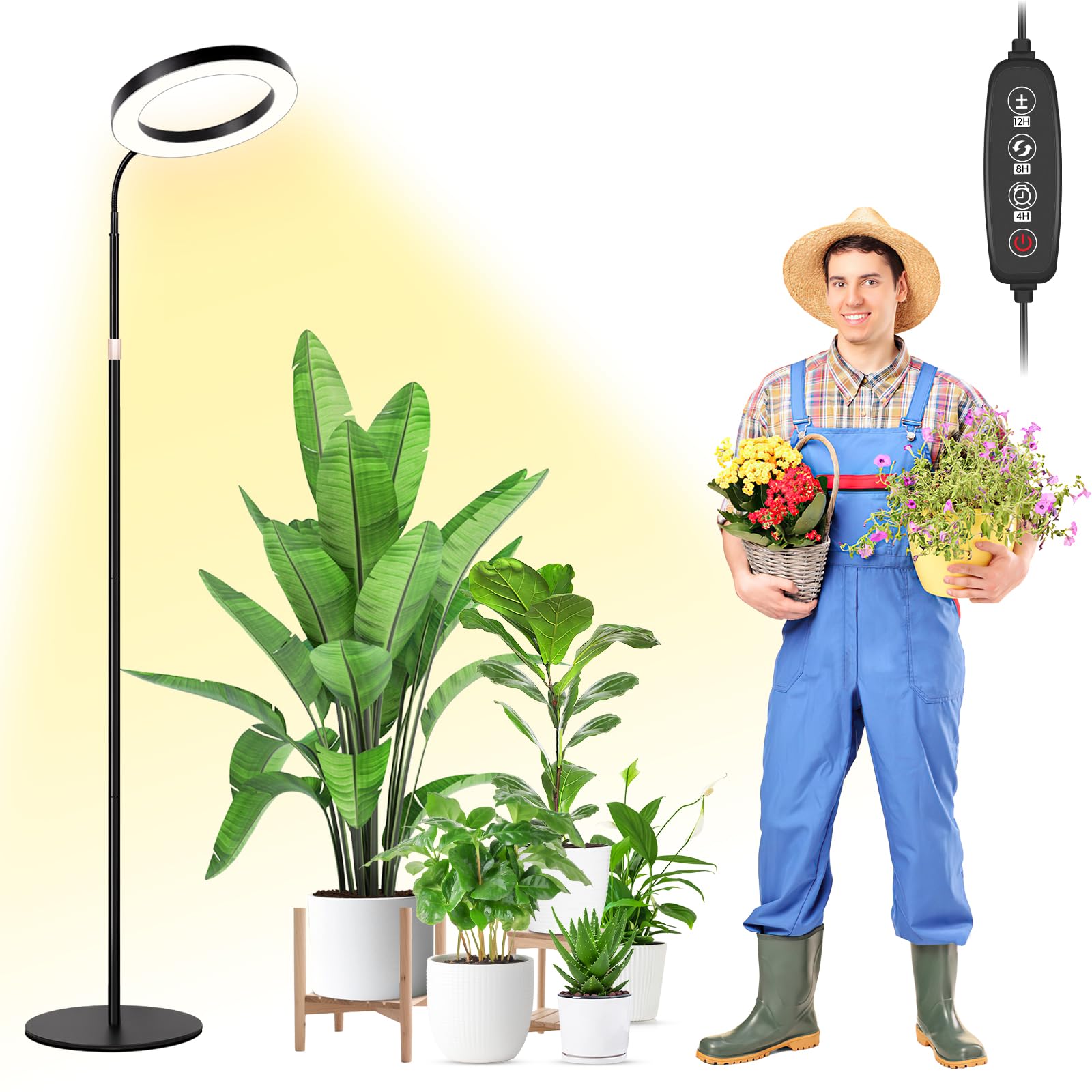 LBW lámpara de cultivo frontal mostrando panel y diseño estable