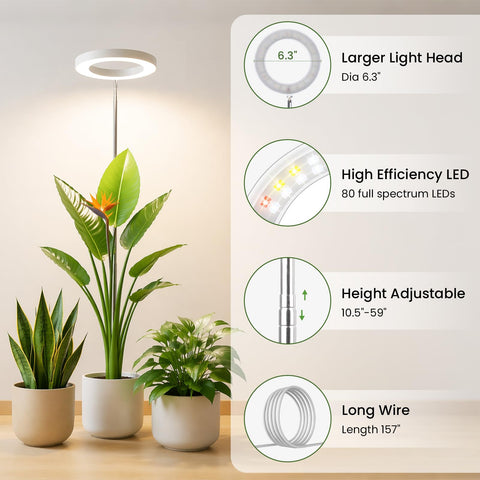 LBW luz en modo espectro completo sobre plantas para desarrollo equilibrado