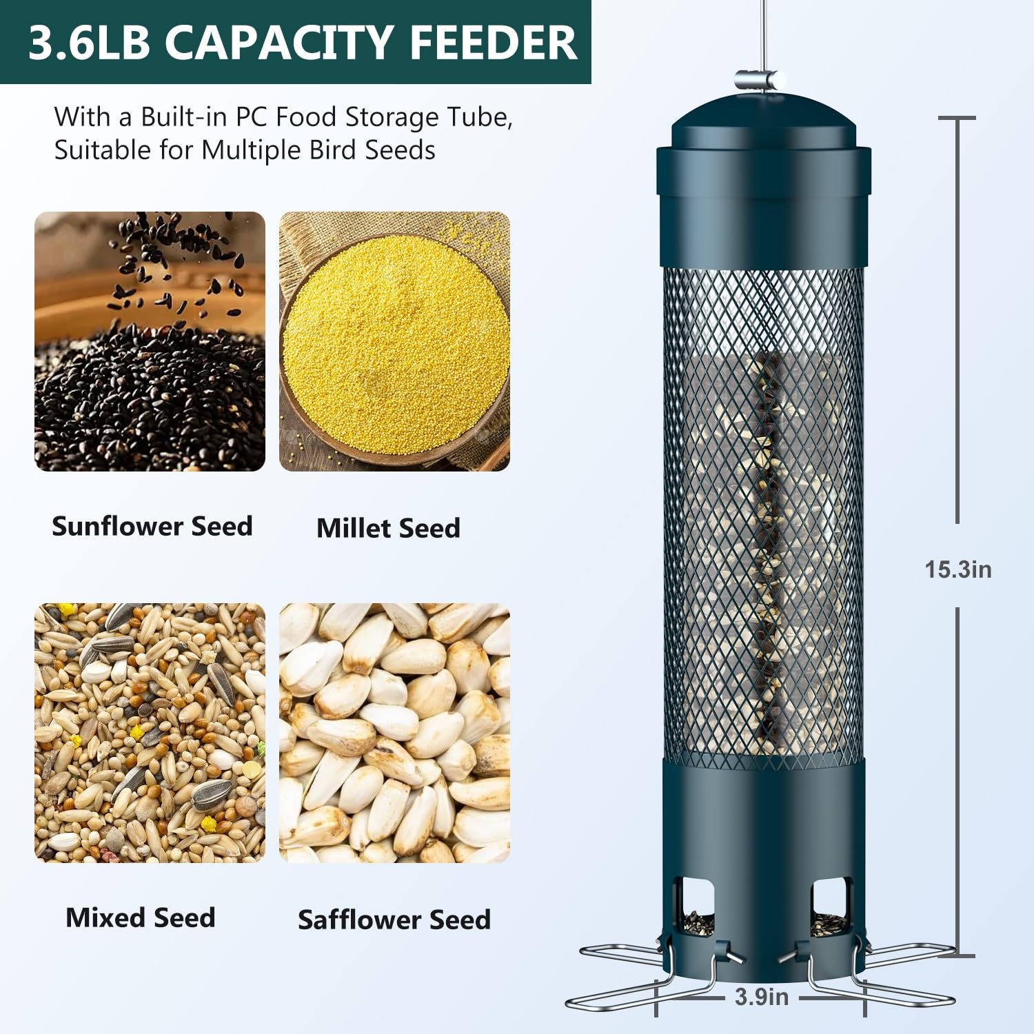 LCSEVEN perchas en U activadas por peso para alimentación segura de aves