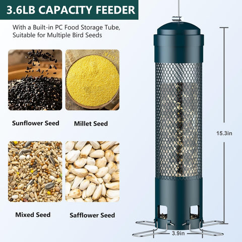 LCSEVEN perchas en U activadas por peso para alimentación segura de aves