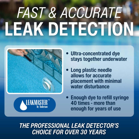 Leakmaster jeringa detalle con cánula para aplicación precisa y ahorro