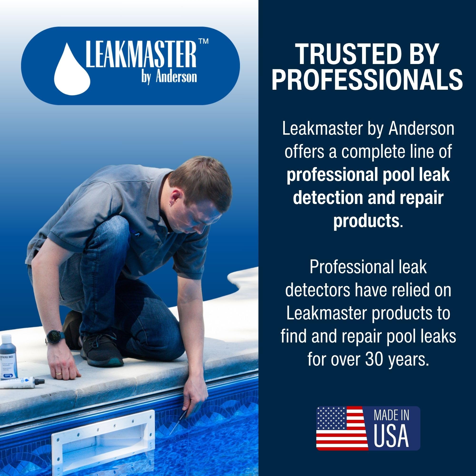 Leakmaster kit usado por técnico para detección profesional de fugas