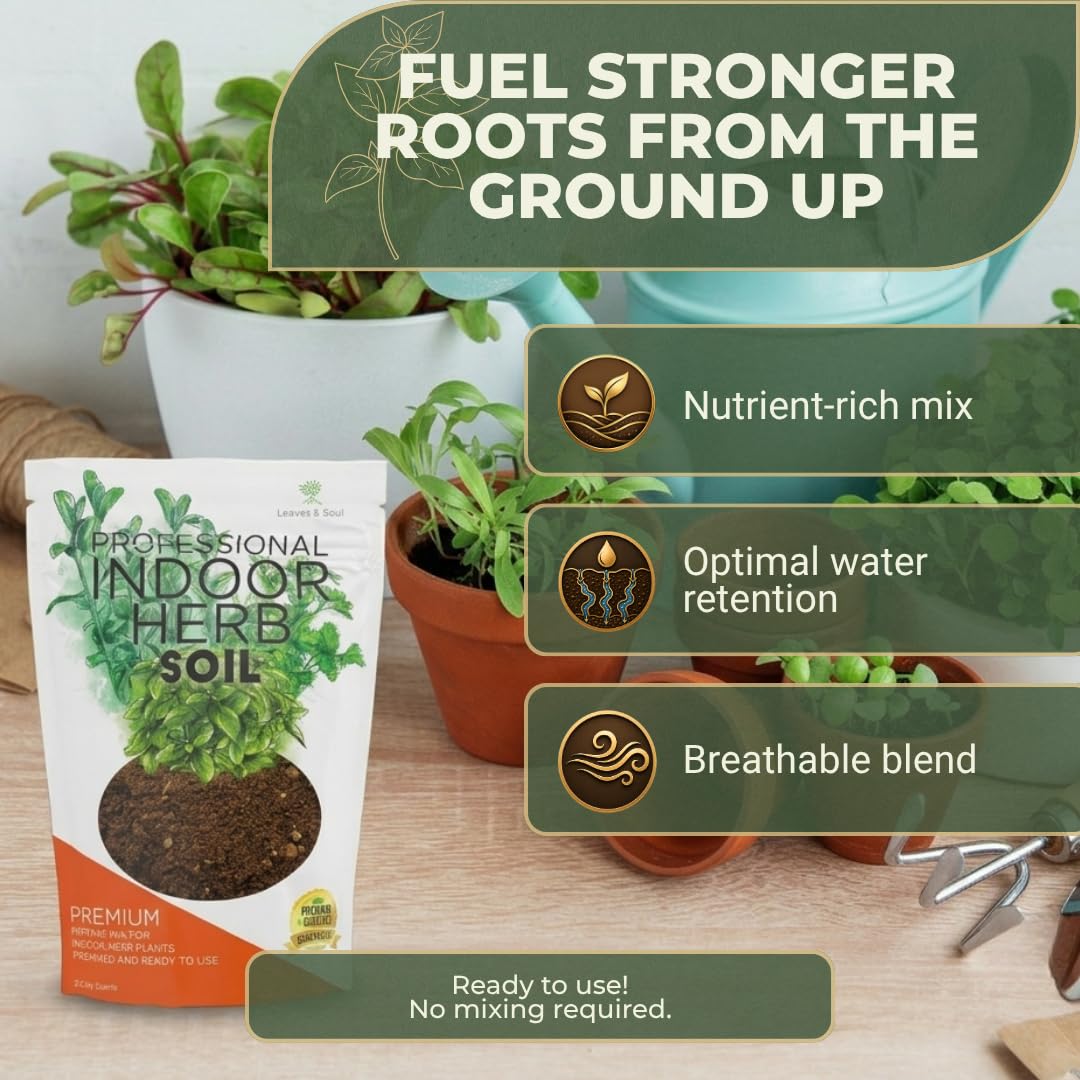 Leaves and Soul perlite visible, mejora drenaje y evita encharcamientos