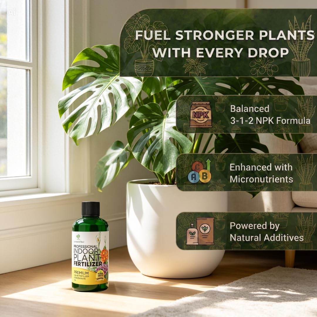 Leaves and Soul etiqueta con información de ingredientes y proporción NPK