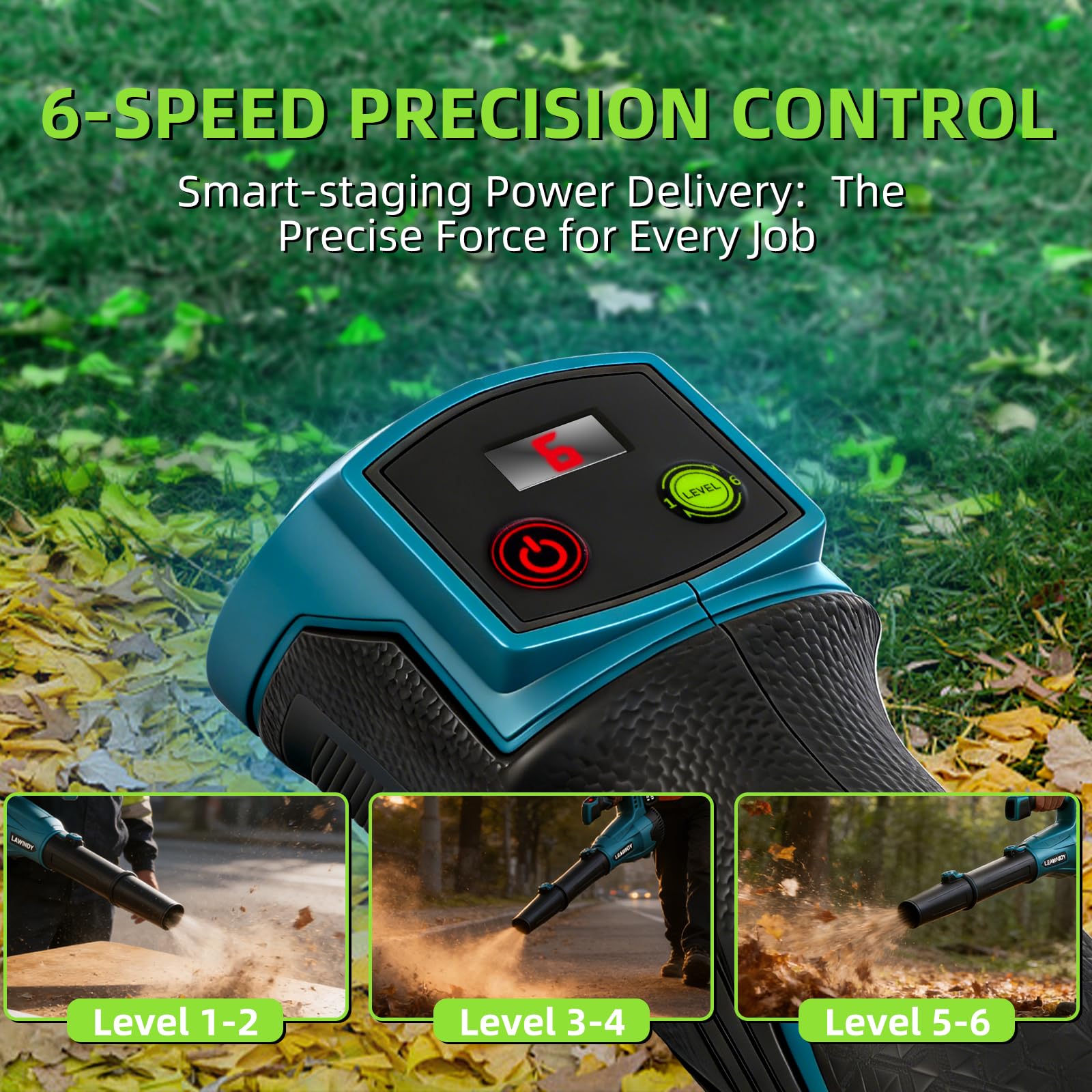 LEAWINDY empuñadura antivotación con agarre ergonómico, reduce fatiga en uso prolongado
