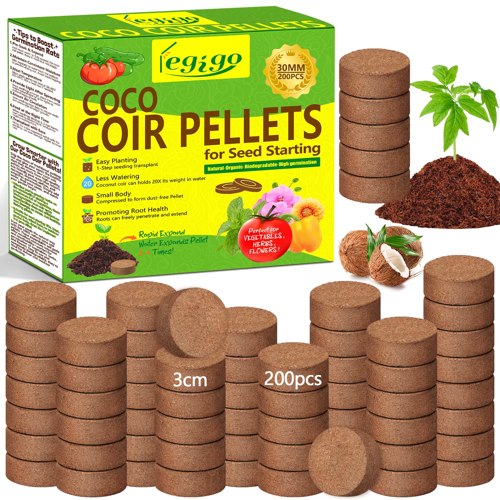 Legigo embalaje frontal mostrando 200 pellets y practicidad