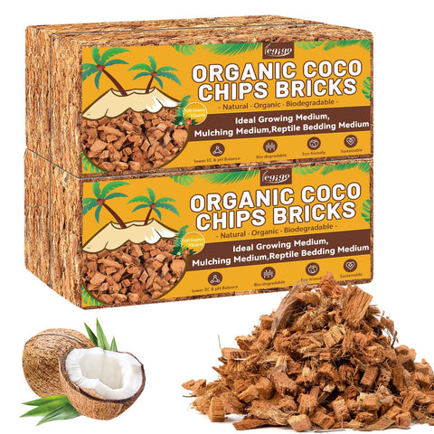 Legigo empaque frontal de coco chips mostrando ladrillos compactos y facil almacenamiento