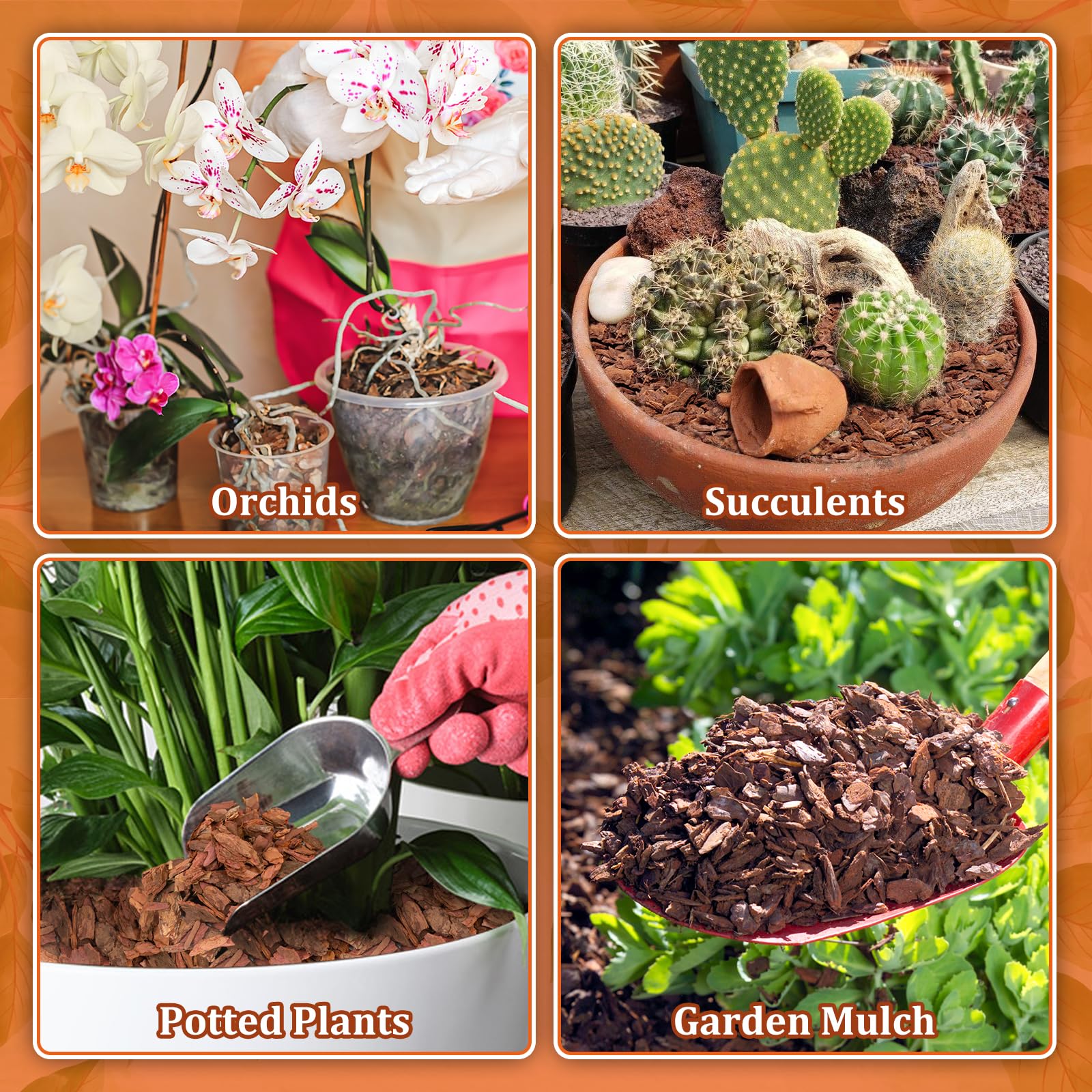 Legigo mulch decorativo en macetas aporta apariencia natural