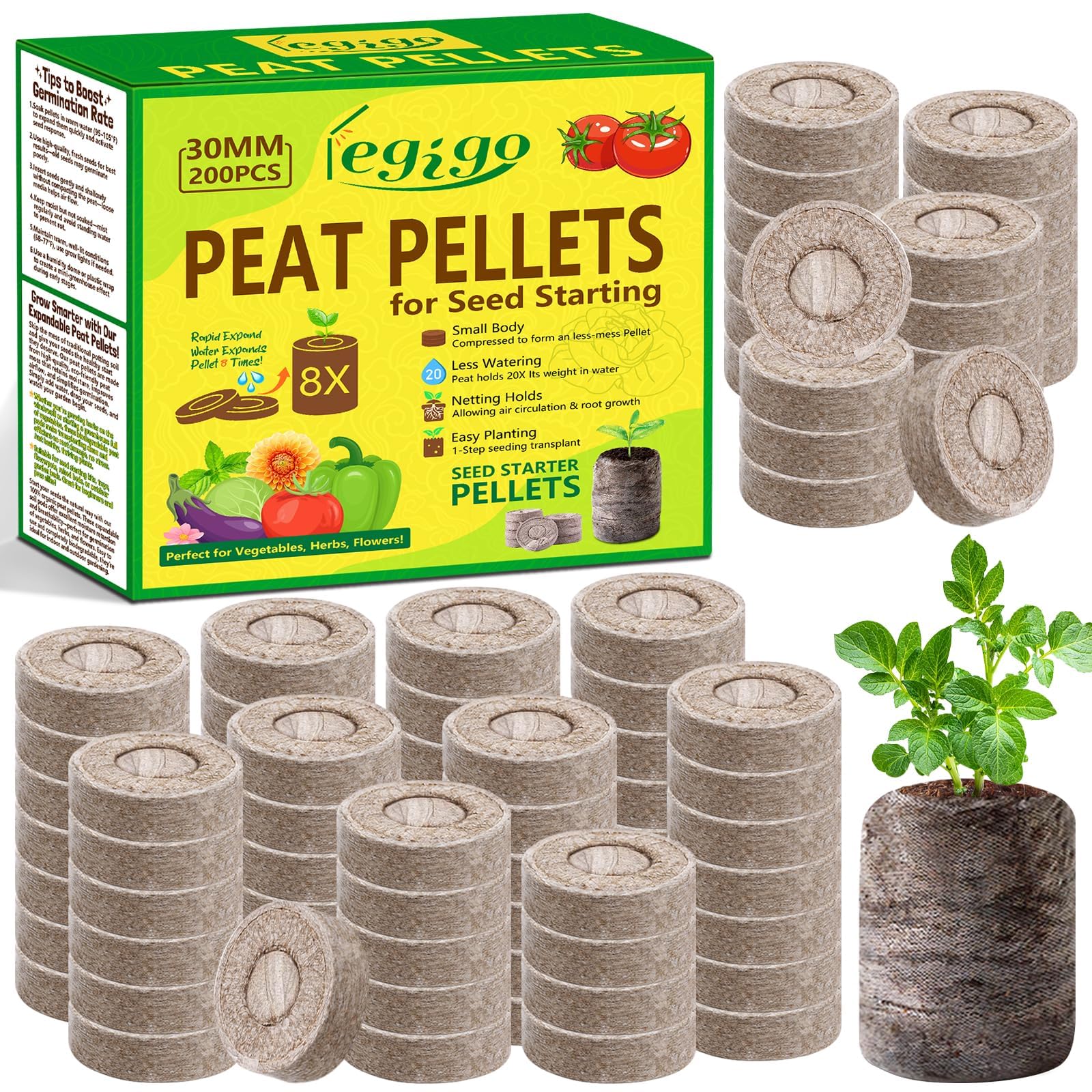 Legigo paquete frontal con 200 pellets, almacenamiento compacto y beneficio práctico