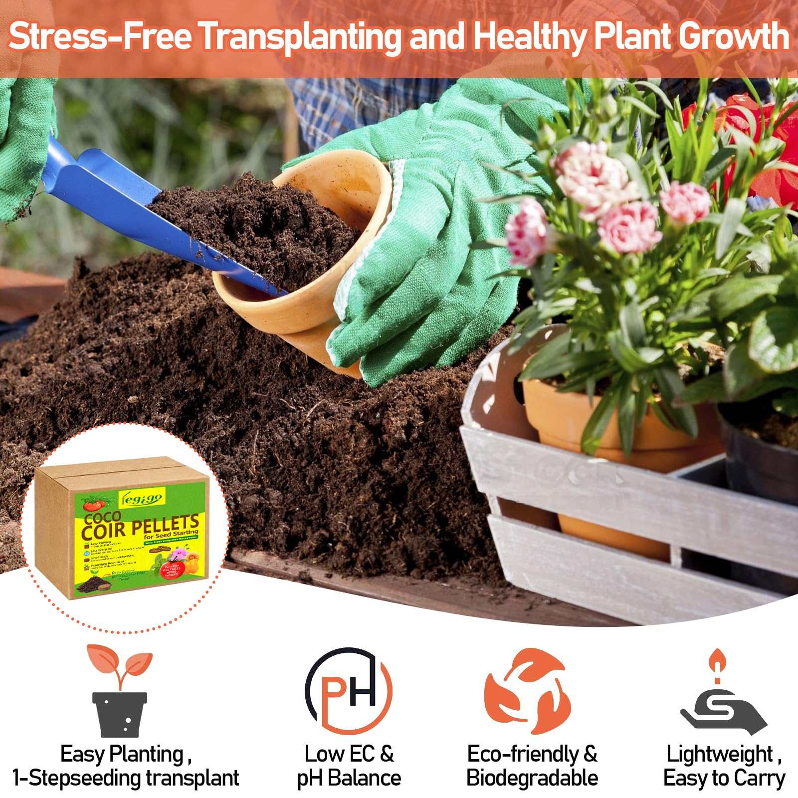 Legigo pellets en bandeja de germinación, optimizan espacio y orden