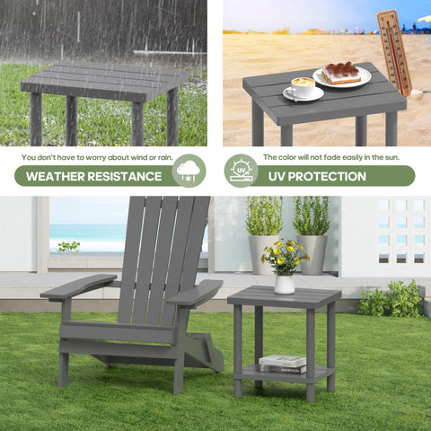 LEJANEOYE mesa entre sillas Adirondack ideal para bebidas y aperitivos
