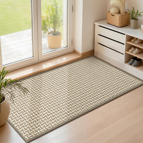 LEKEEPGO felpudo frontal de entrada gris absorbe humedad