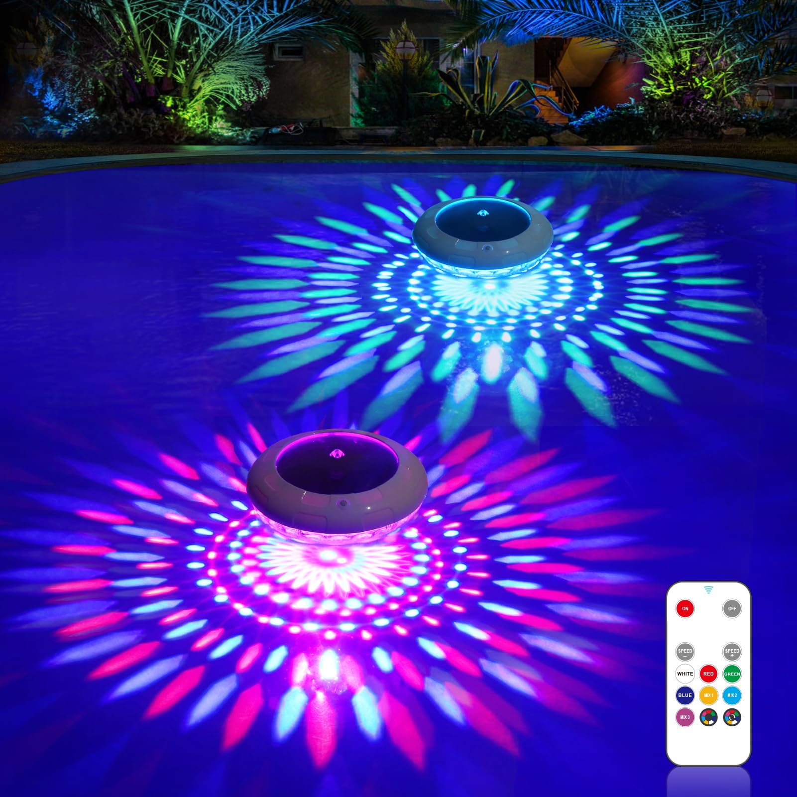 LENONE vista frontal de la luz flotante con diseño resistente y color brillante