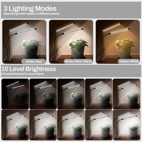 LEOTER lámpara iluminando varias macetas interior beneficio crecimiento uniforme