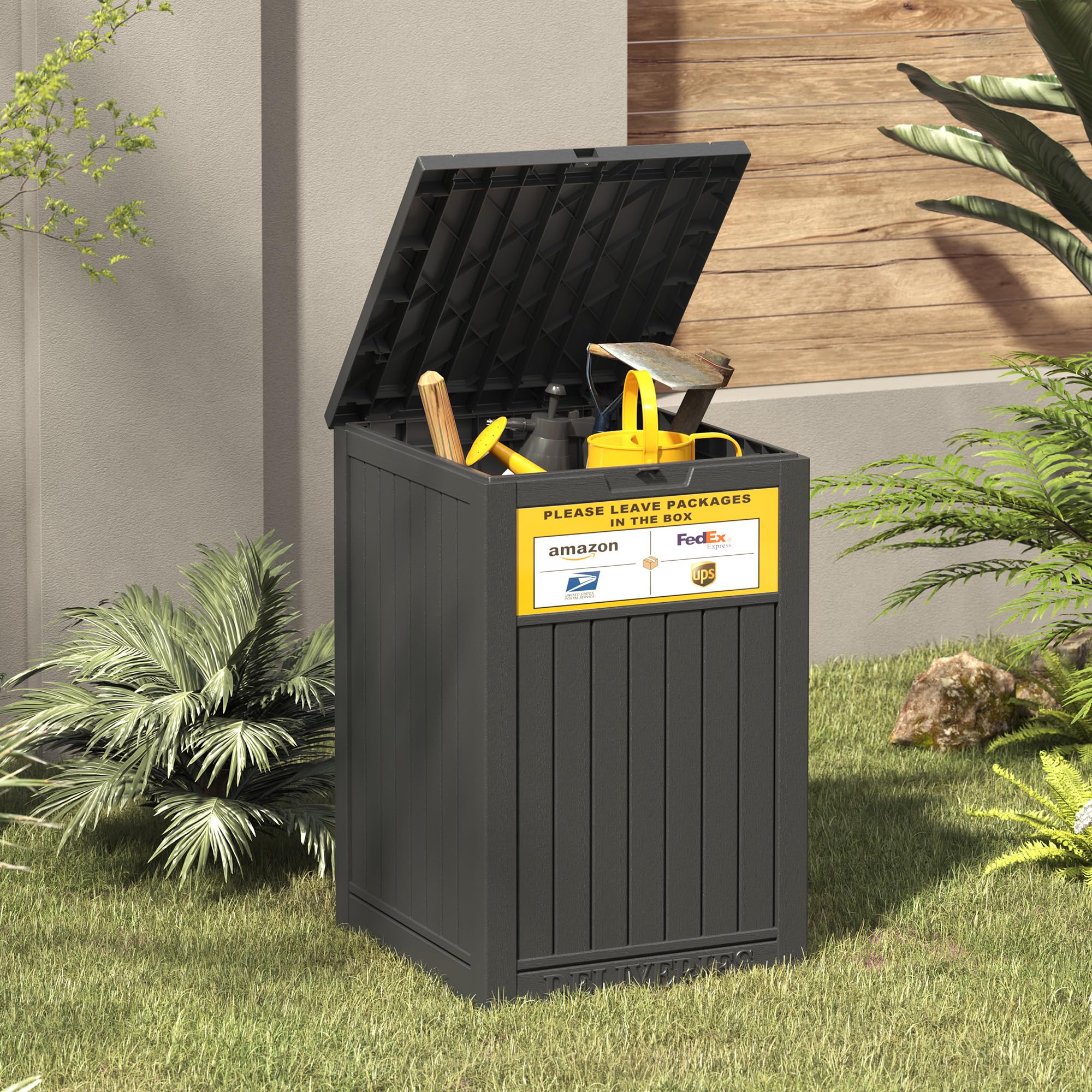 LHBGO caja junto a persona para comparar tamaño práctico