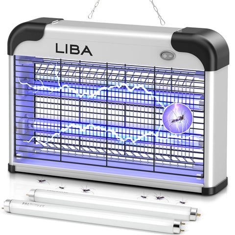 LiBa vista frontal del zapper mostrando diseño compacto y beneficio de control de insectos