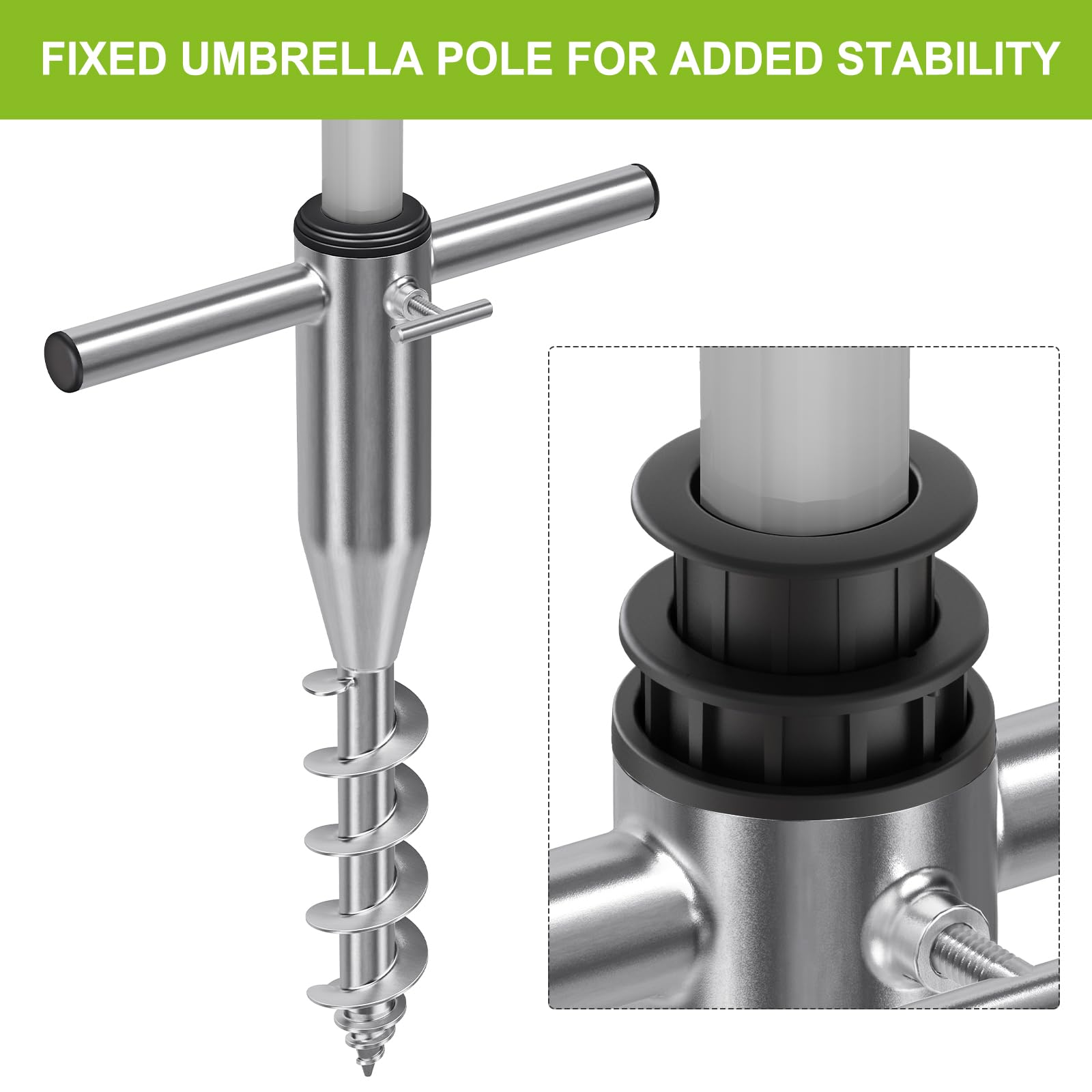 Lifeswell tornillo manual de acero inoxidable fijando el poste sin herramientas