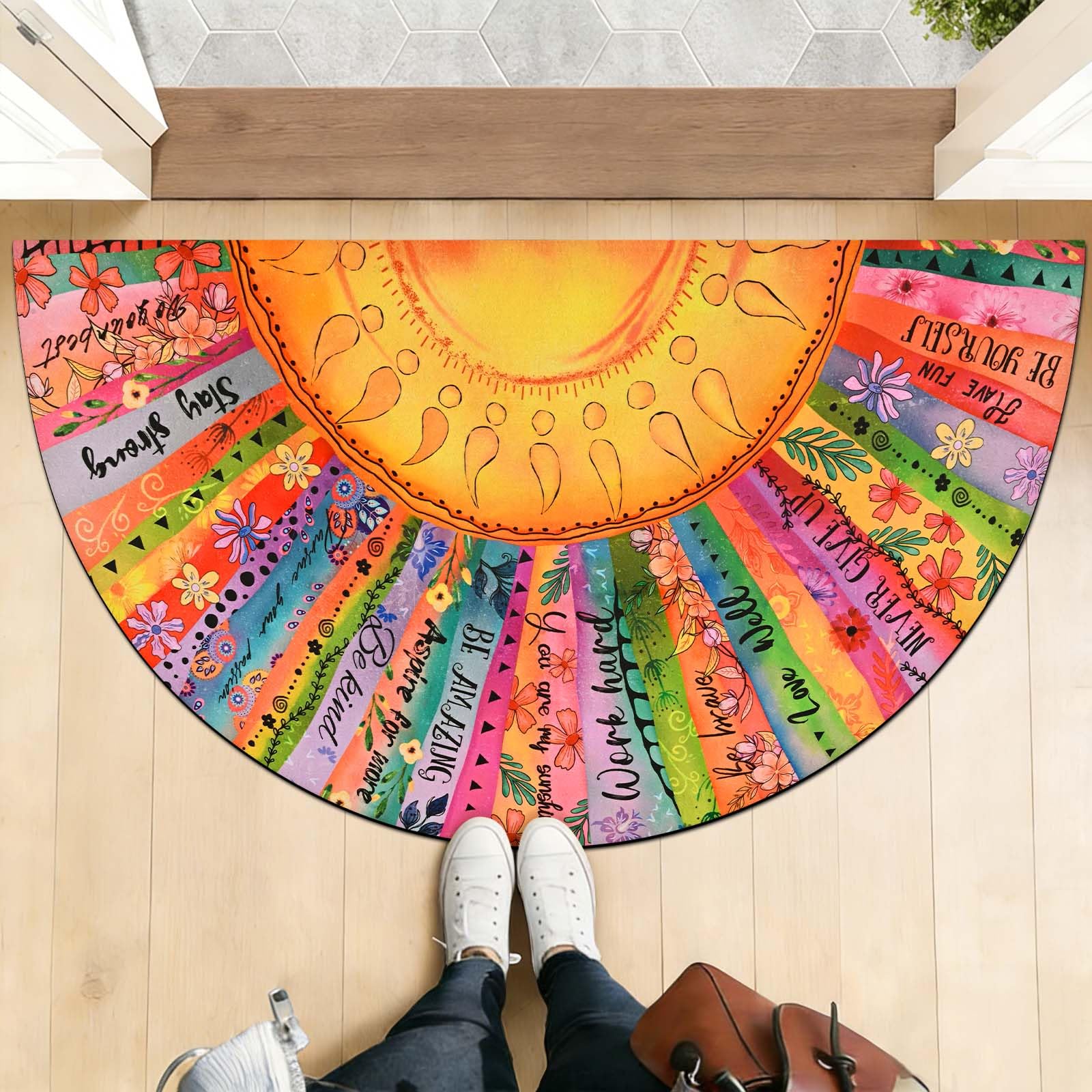 likiyol felpudo integrado en vestibulo mejorando decoración entrada