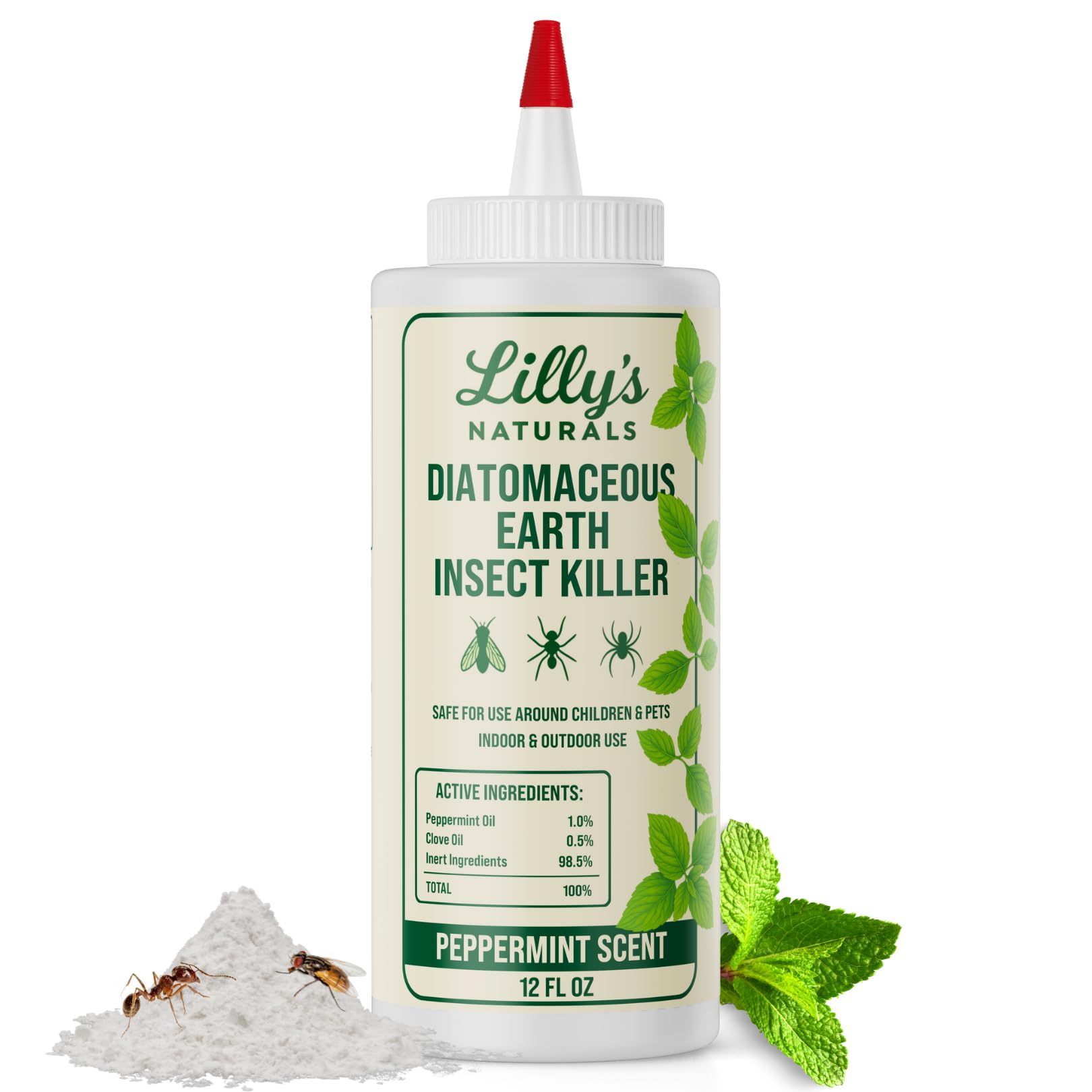 Lilly's Naturals envase frontal mostrando el polvo y beneficios naturales
