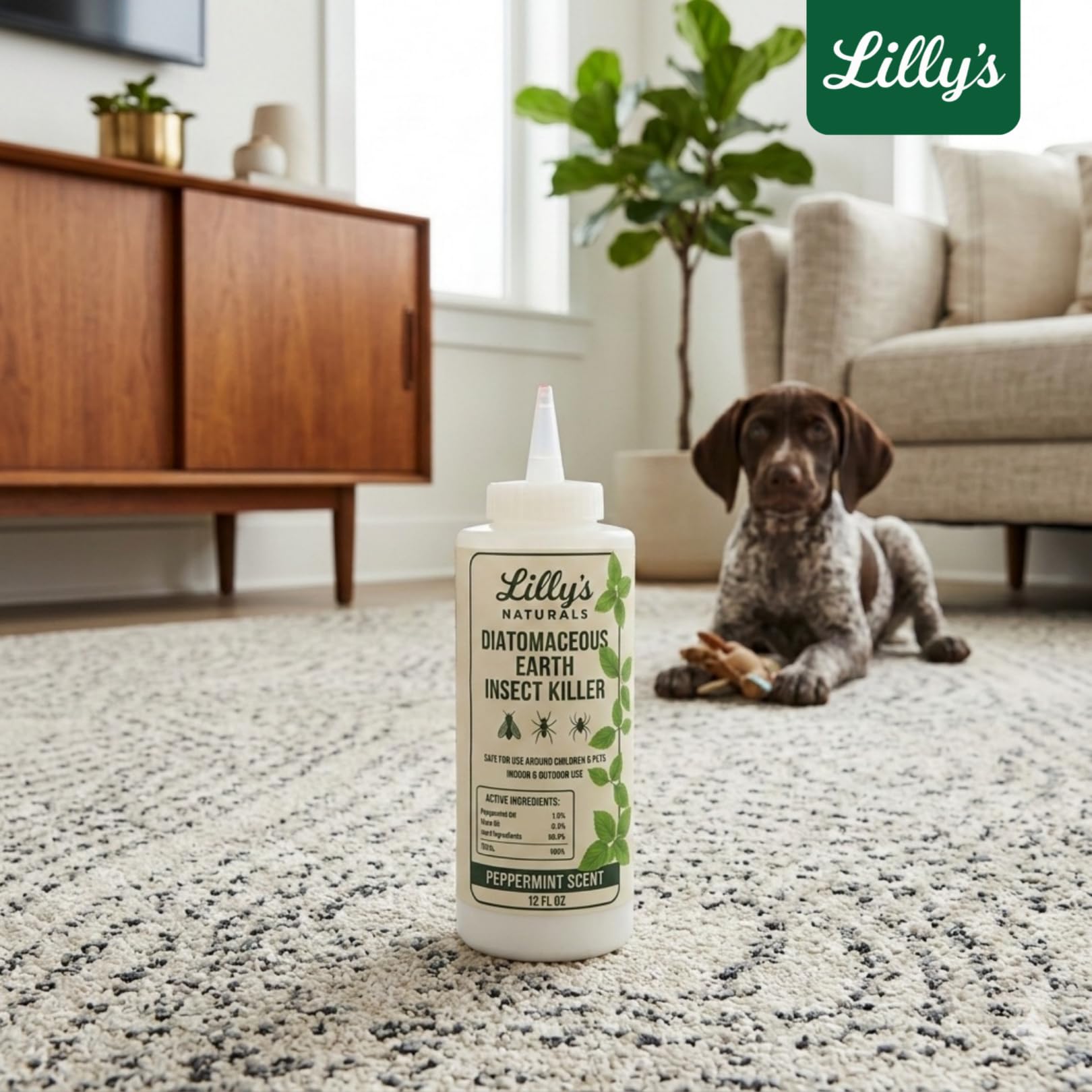 Lilly's Naturals polvo en borde de patio para control de insectos exteriores