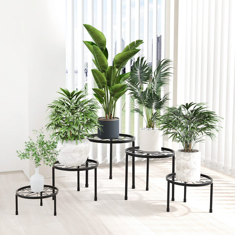 Linpla soporte con maceta en interior demostrando estabilidad y estilo moderno