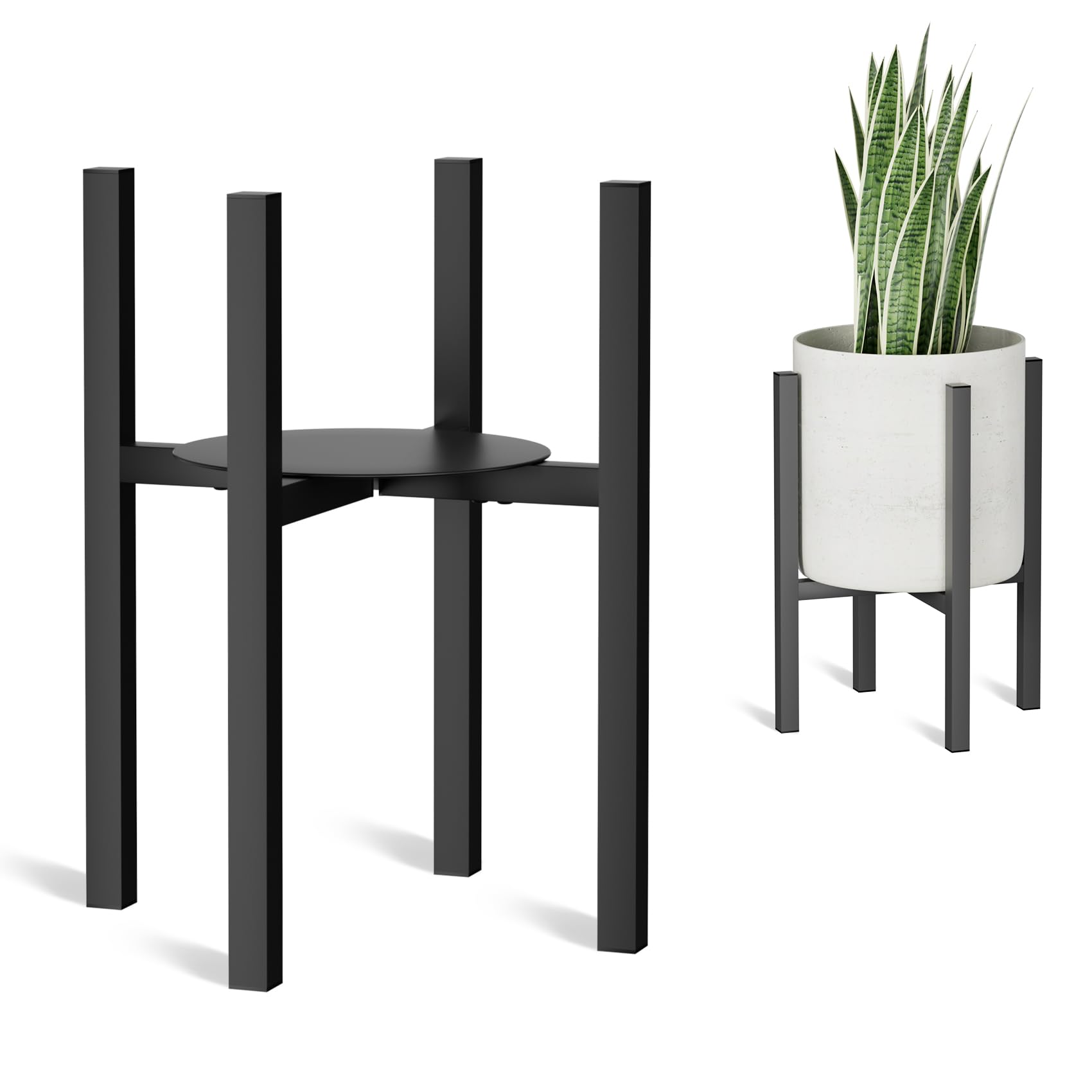 Linpla soporte frontal mostrando forma estable y diseño mid century