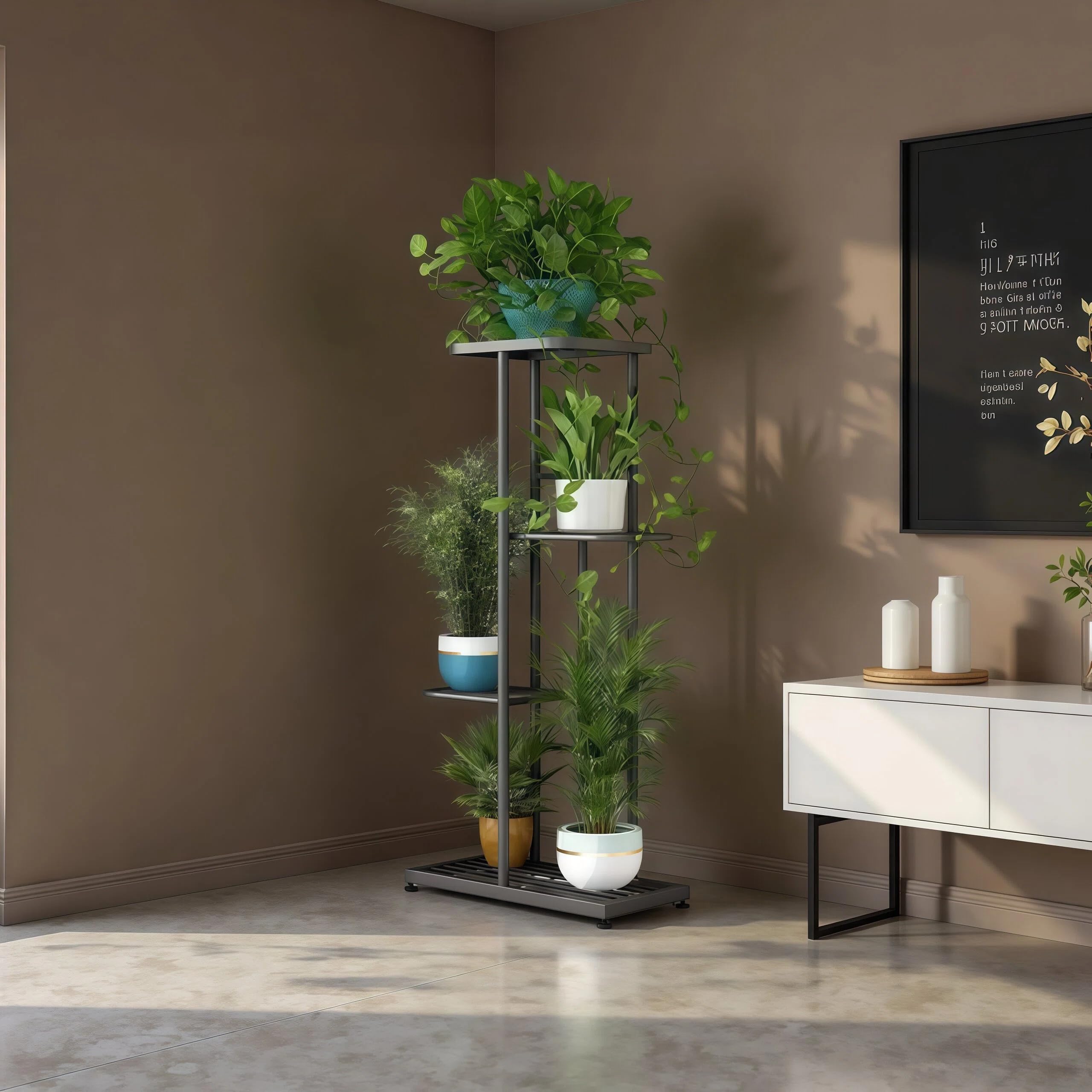 LINZINAR soporte en balcón con plantas aporta estilo y organización