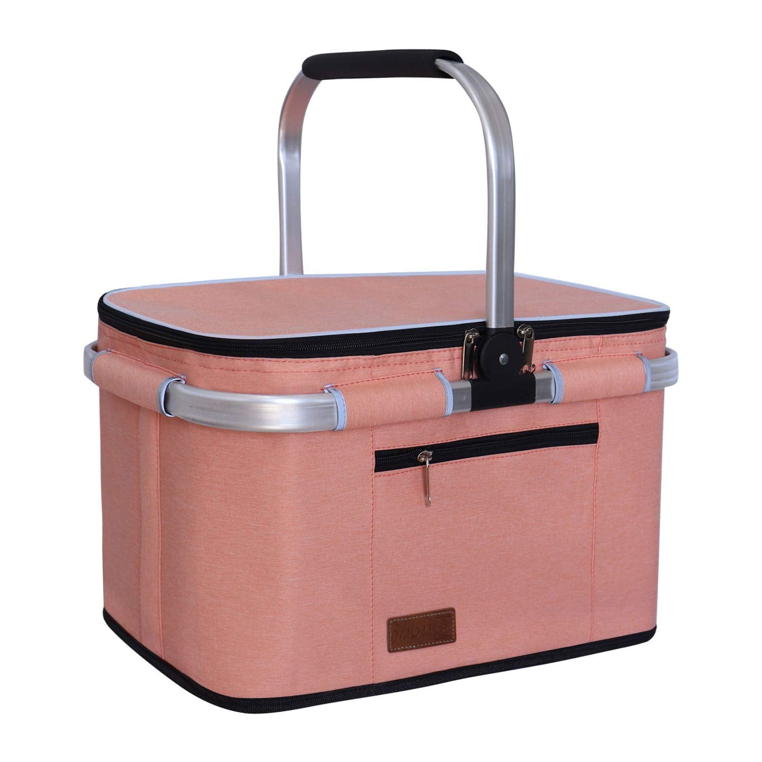 LIQING vista frontal salmon con gran capacidad y diseño elegante