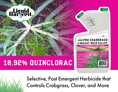 Liquid Harvest etiqueta con 18.92% quinclorac destacada y fácil lectura