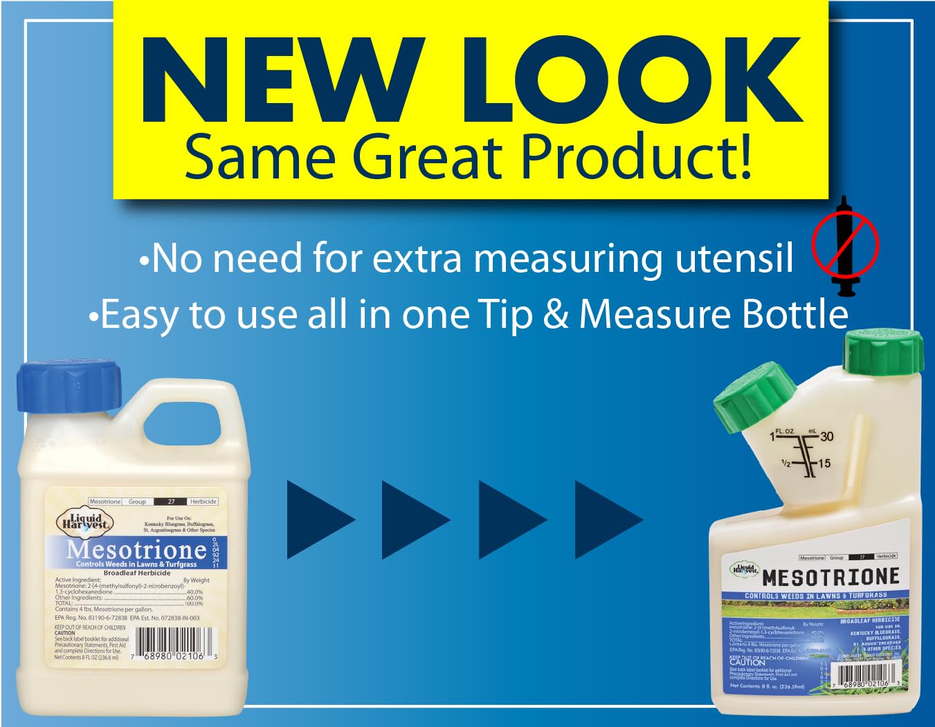 Liquid Harvest etiqueta con instrucciones visibles para aplicación segura